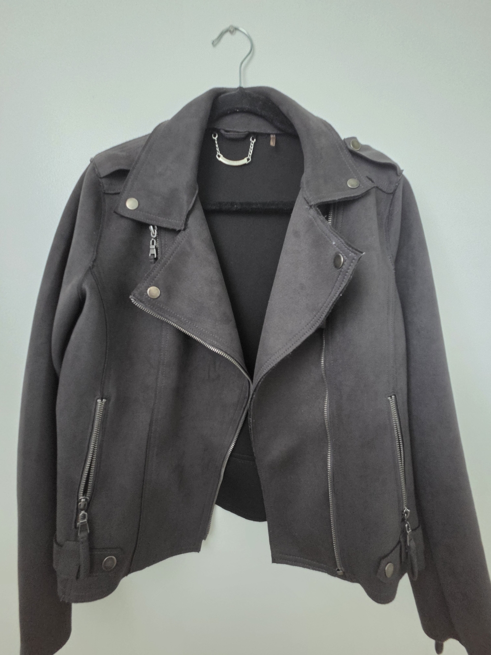 Paparazzi By BIZ GRAY Suede Moto Jacket